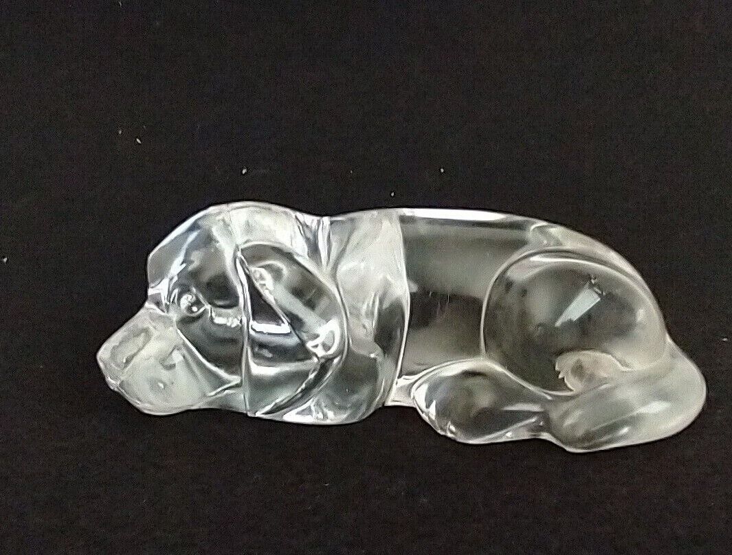 Crystal glass lazy puppy dog figure paperweight display 