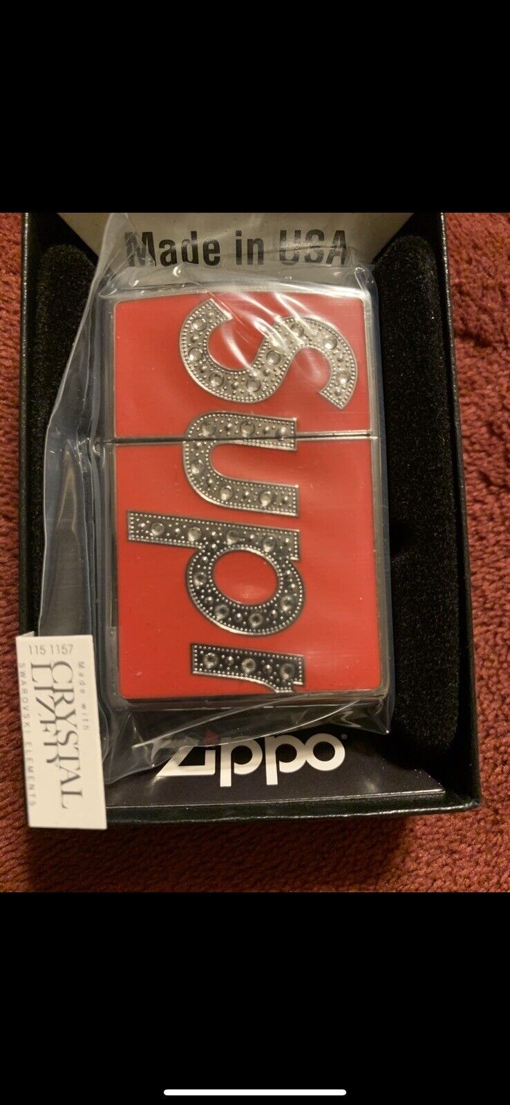 supreme swarovski zippo lighter