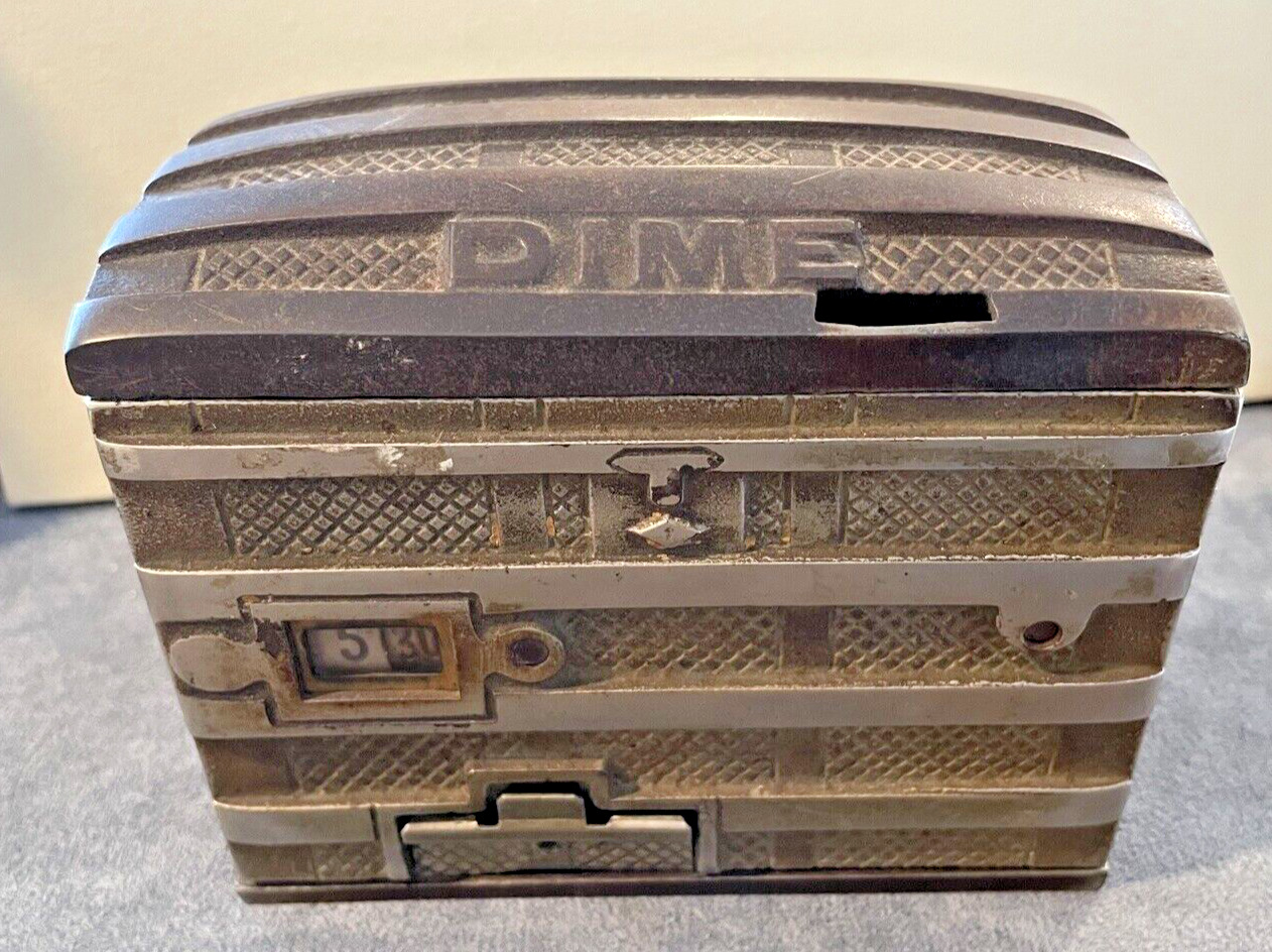 RARE H&H brand Antique Dime chest still bank March 1888 Pat.d Date