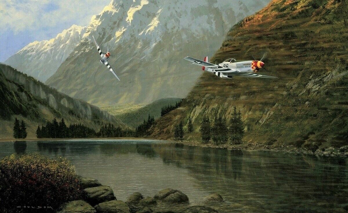 Wild Horses by Gerald Coulson aviation art depicting Bud Anderson & Chuck Yeager
