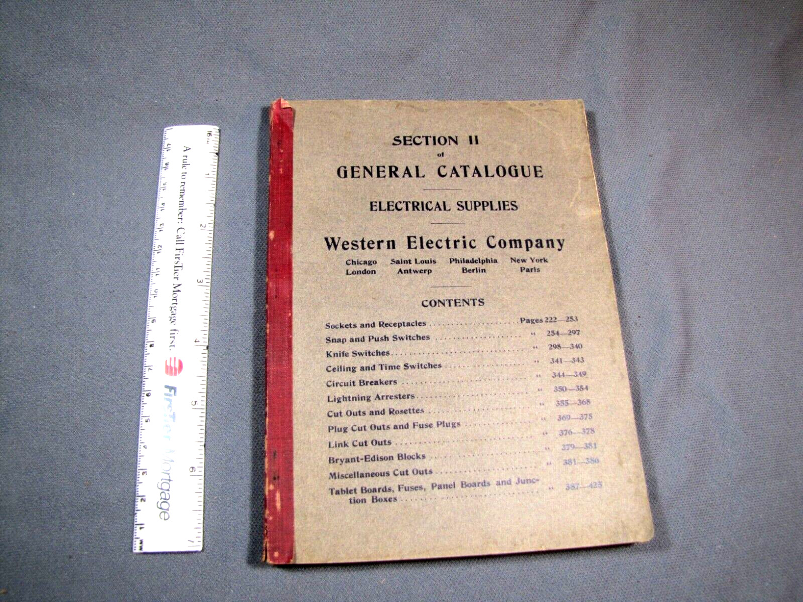 Rare Early Western Electric Co Electrical Supply Section 11 of General Catalogue