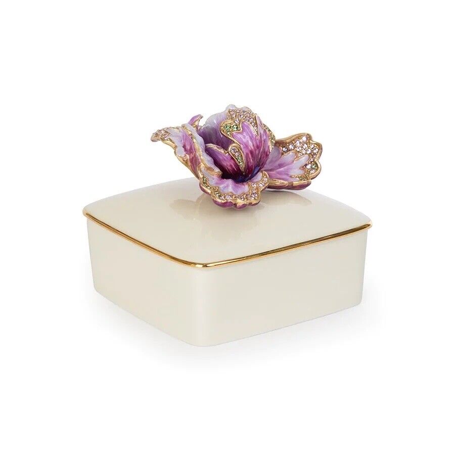 Jay Strongwater Bailey Tulip Porcelain Box Flora SDH7355-256 Retail $395