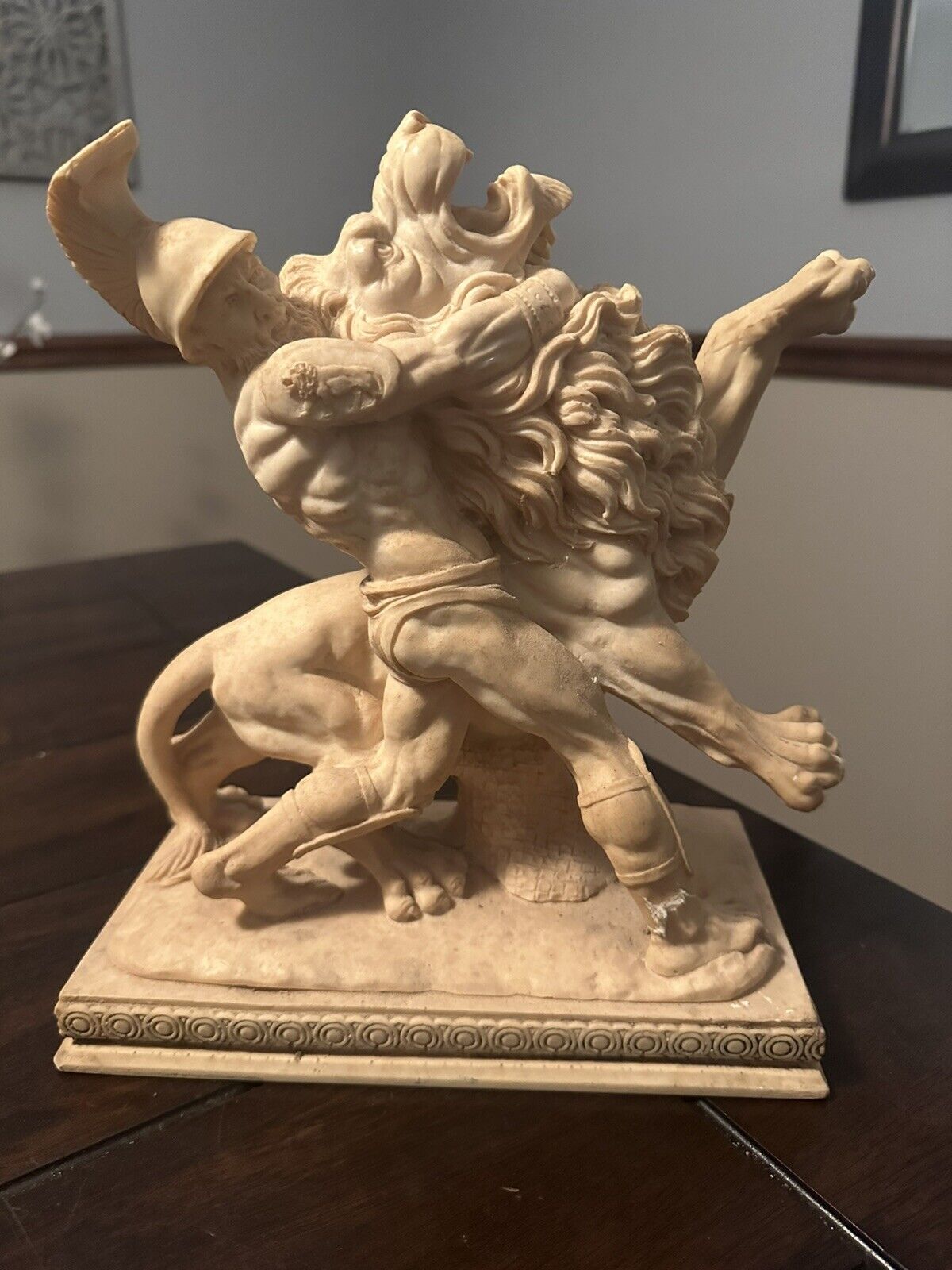 Vintage  A. Santini Sculpture,  Roman / Hercules/ LION,  ITALY