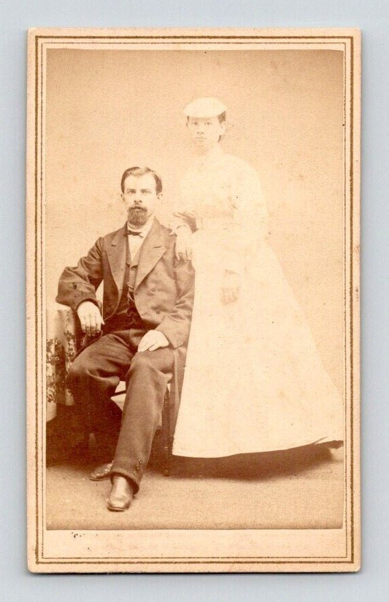 1870 Rare CDV Interracial Couple, Chinese Woman w/ White Man. G.D. Morse S.F. Ca