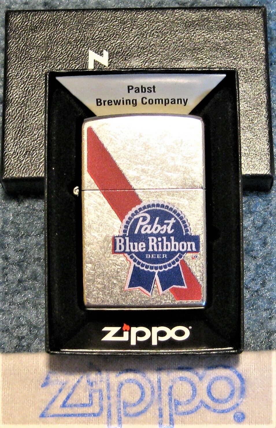 ZIPPO  PABST BLUE RIBBON Lighter ESTABLISHED IN MILWAUKEE Beer Advertiser Z2074