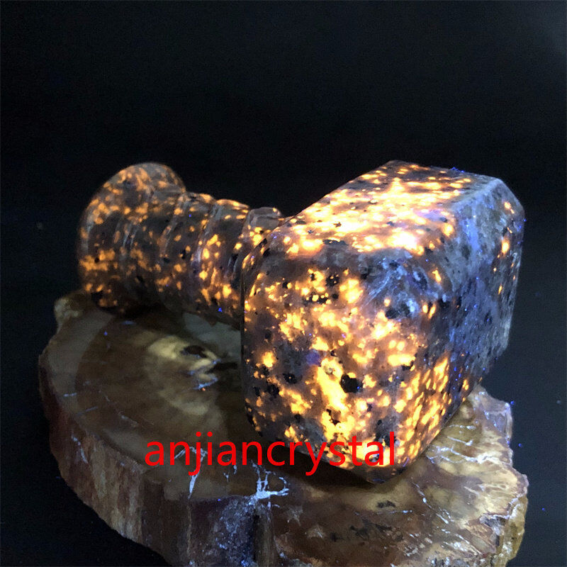 1xNatural yooperlite Hammer Quartz Crystal Hand-Carved Reiki HealingRealisticGem