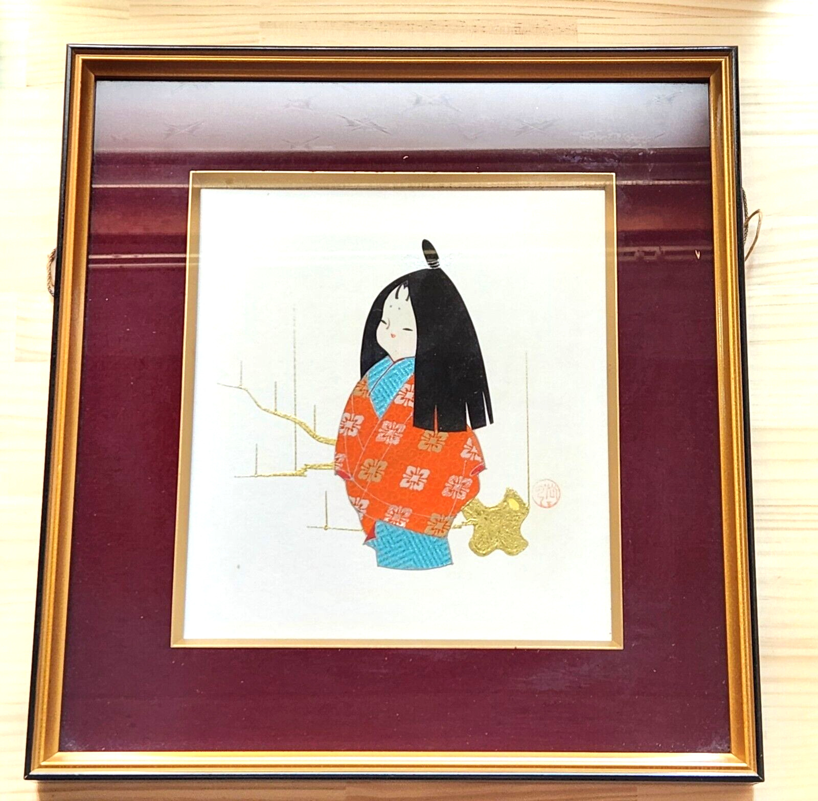 Kyoto High Class Nishijin Ori Rare Original Cloth Picture Signed Wall hanging