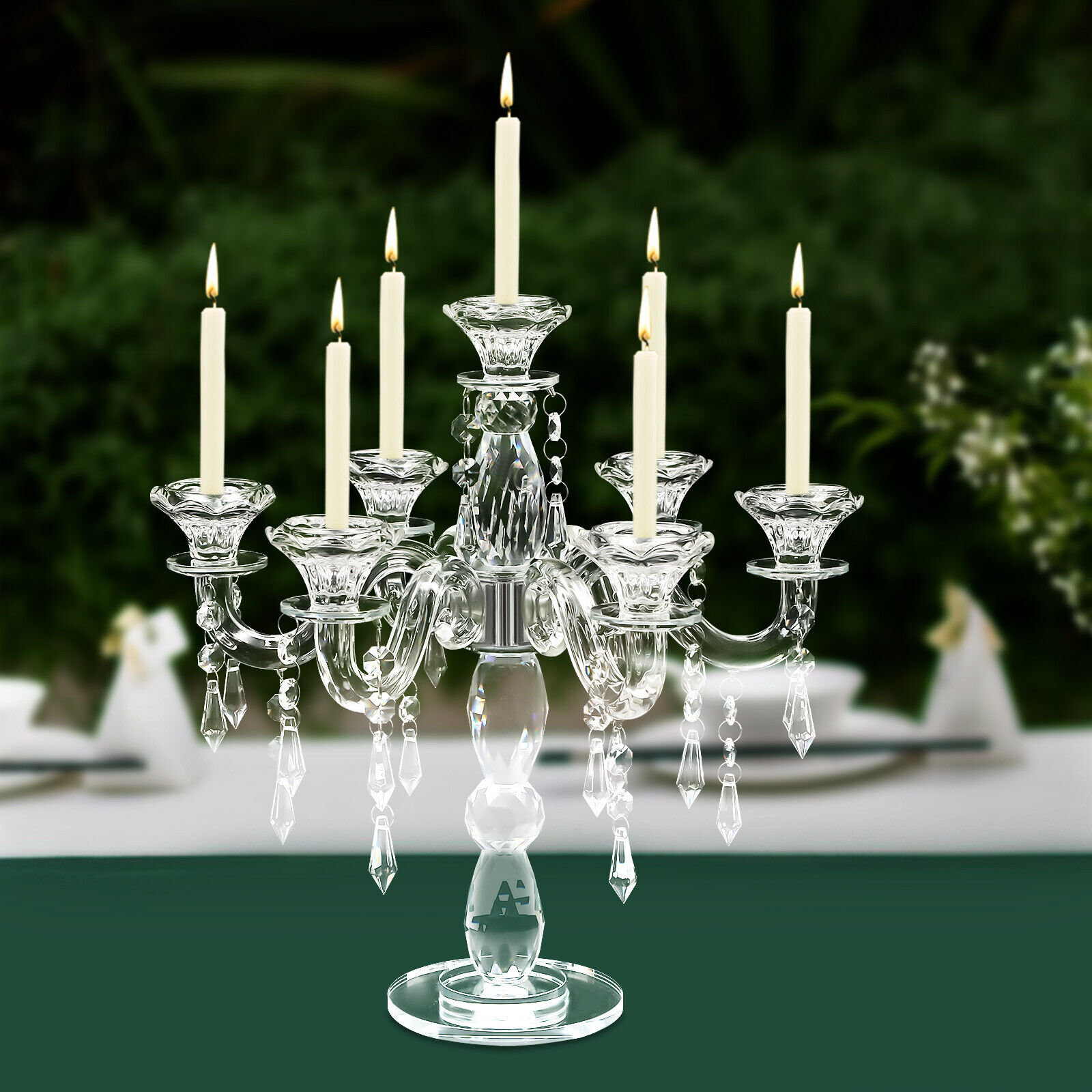 Crystal Candelabra Candlestick 7-arm Candle Holder Wedding Birthday Party Gift