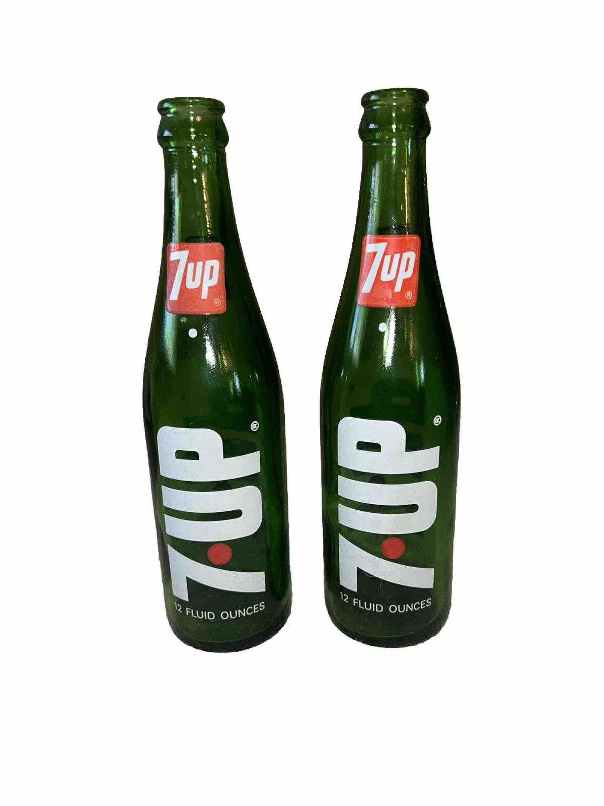 Vintage 1970\'s 12 Oz Green Glass 10” Tall PACK OF 2