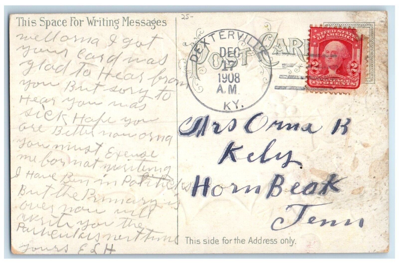 1908 Best Christmas Wishes Berries House Winter Dexterville Kentucky KY Postcard