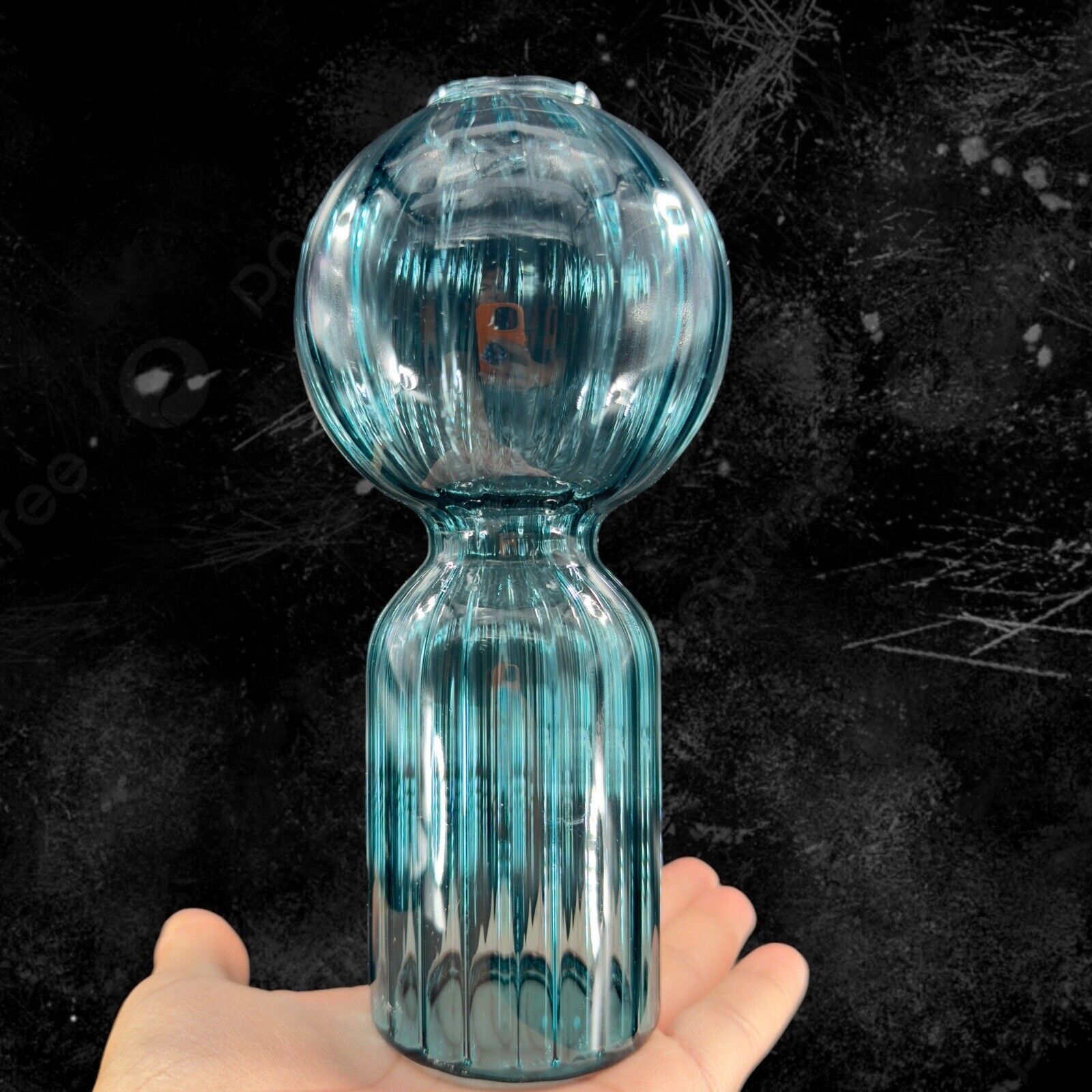 Glass Cactus Vase Vessel Lightweight Transparent Blue Cactus Vase Round Top