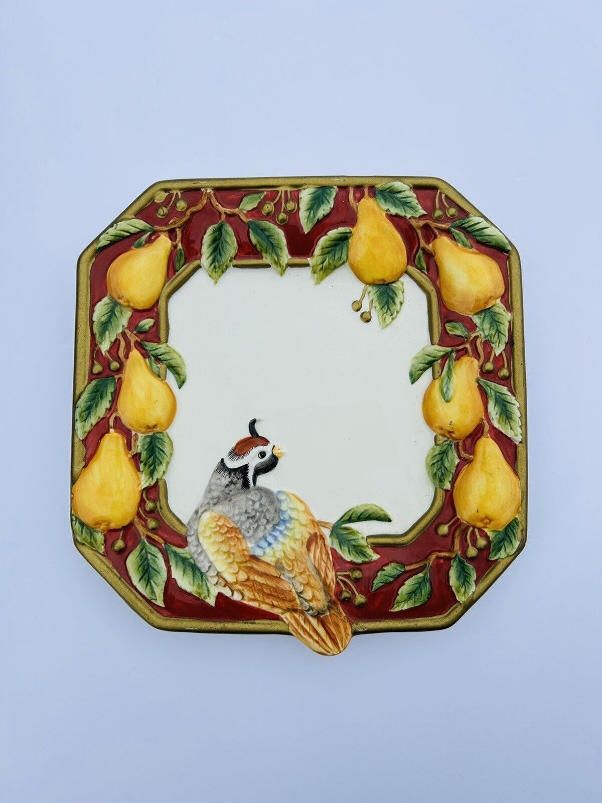 Fitz and Floyd Plate Partridge Christmas Hanger Canapé