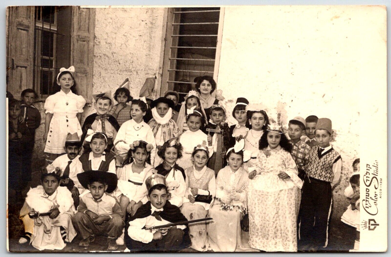 RPPC Group of Children In Amazing Costumes Play? Real Photo cute