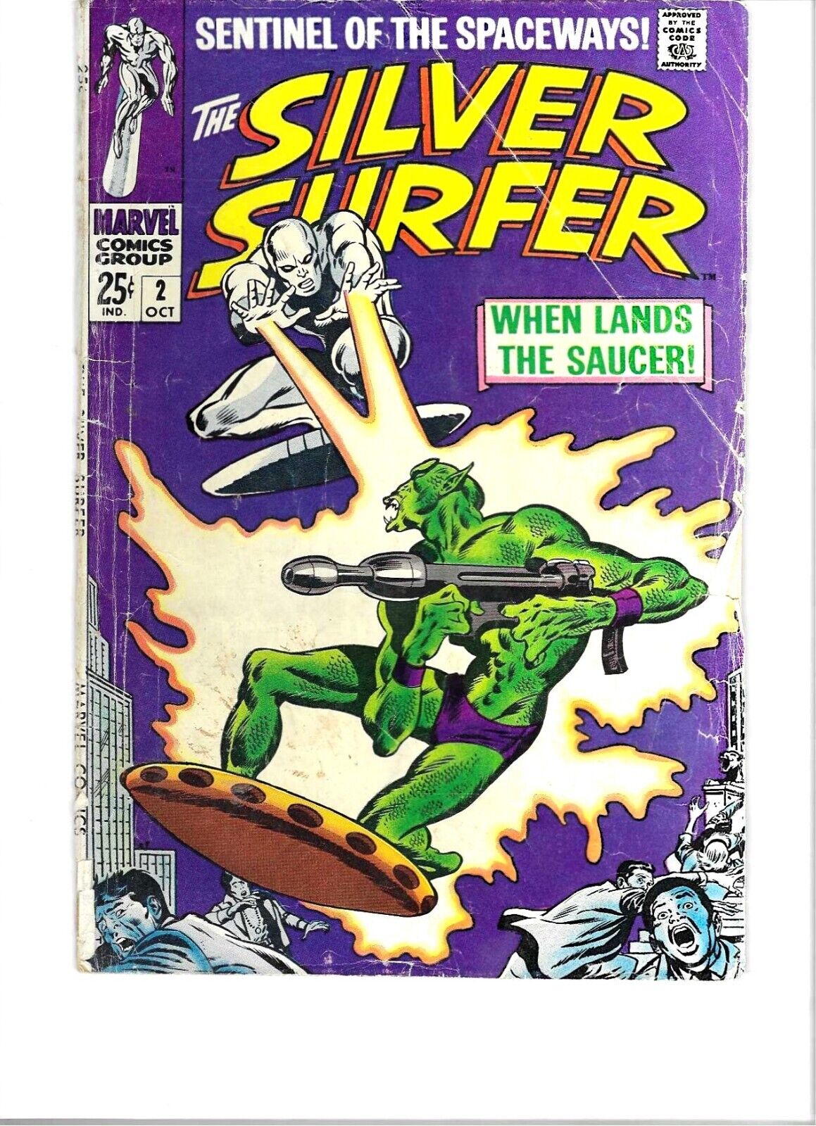 Silver Surfer #2, Silver Age Comic 1968, Fair 1.5, Key Issue First Time Badoon