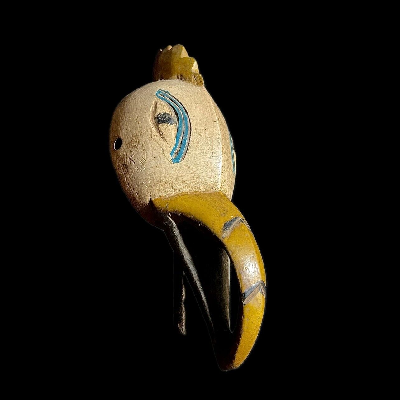 Strong Cubist Dan Bird Man Wood Face Mask Early 20th Century Libera Africa-9270