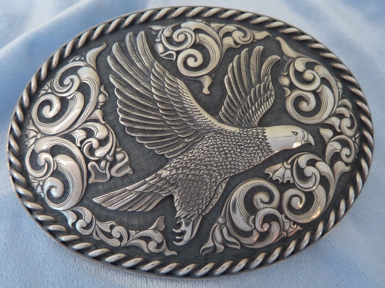 Sterling Silver Flying Eagle Buckle, 3 1/2 Inch. #Konder