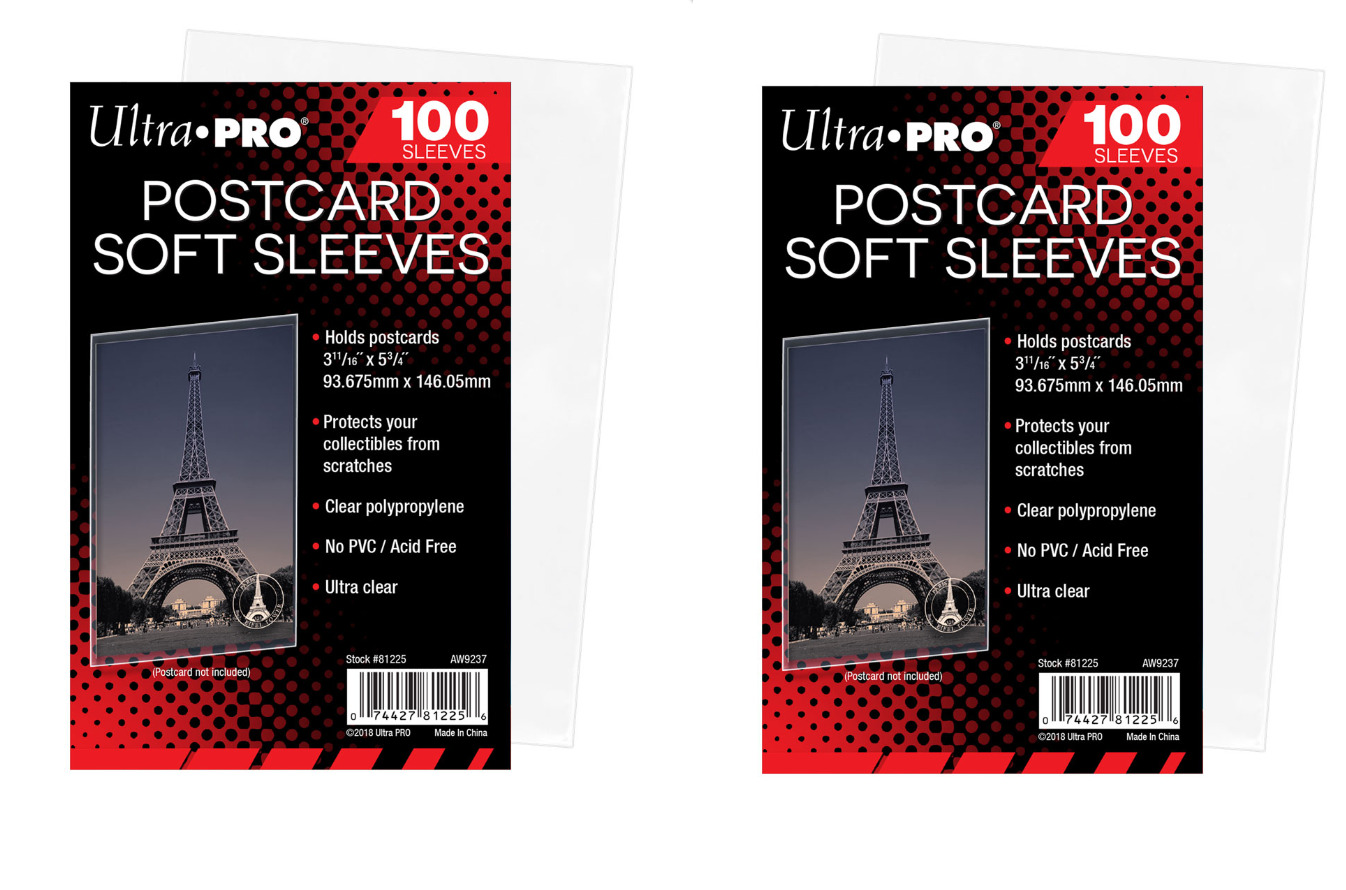 (200 - 2 Packs) Ultra Pro Standard Postcard Sleeves Archival Acid Free No PVC