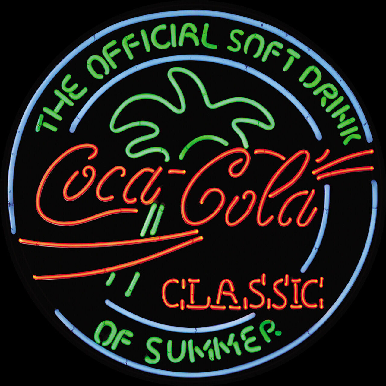 COCA-COLA COKE NEON LETTERING Metal Round Sign Coke Home Wall Bar Shop Garage 