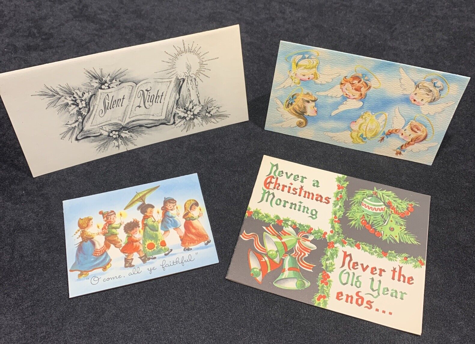 Lot Of 4 1940's Vintage SUNSHINE Christmas Greeting Cards. Very Good Condition