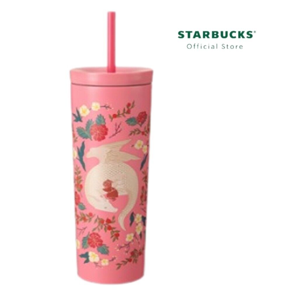 Starbucks Tumbler Dragon Asleep Cold Cup 2024Year Gift Cute Stainless Steel 16oz