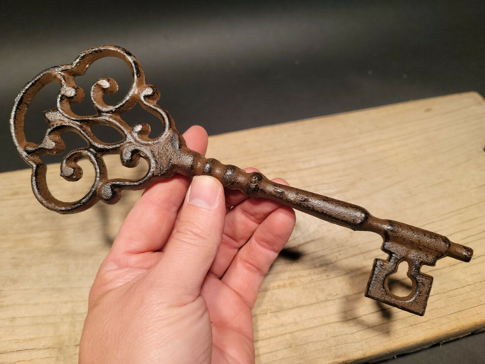 Antique Vintage Style Cast Iron Large Ornate Skeleton Key 