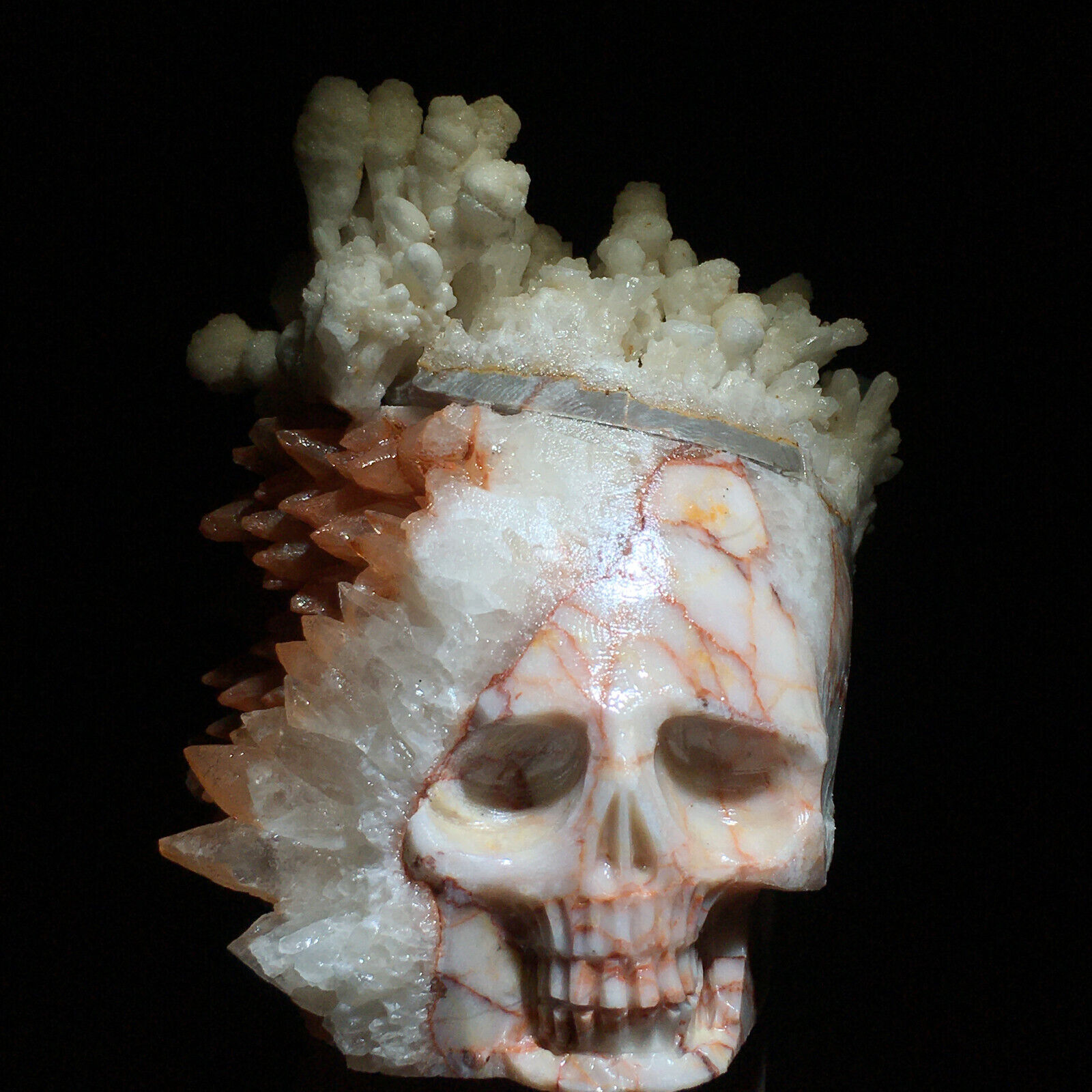 Natural Crystal Cluster,Specimen Stone,Hand-Carved, The Exquisite Skull