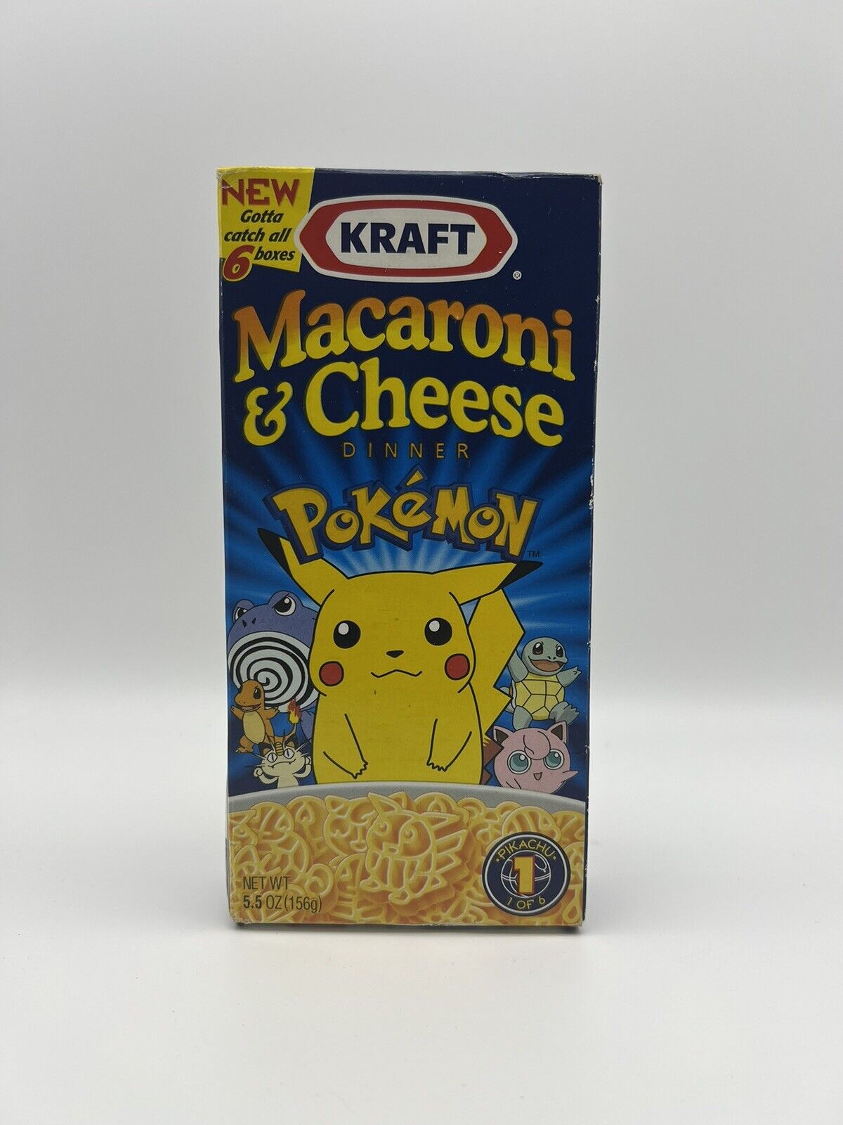 Pokemon Kraft Macaroni and Cheese Pikachu Vintage super rare Factory Sealed 1/6