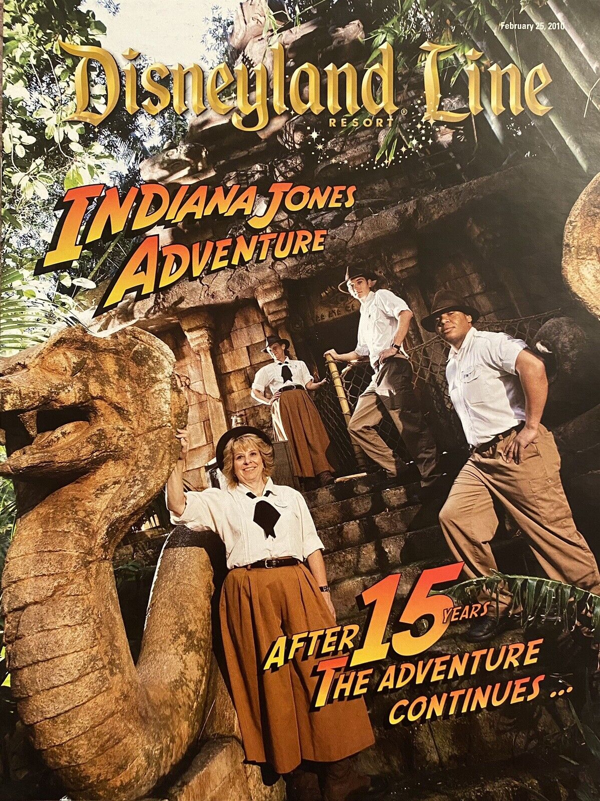 Disneyland Line February 25, 2010 Indiana Jones 15th Cast Member Magazine  