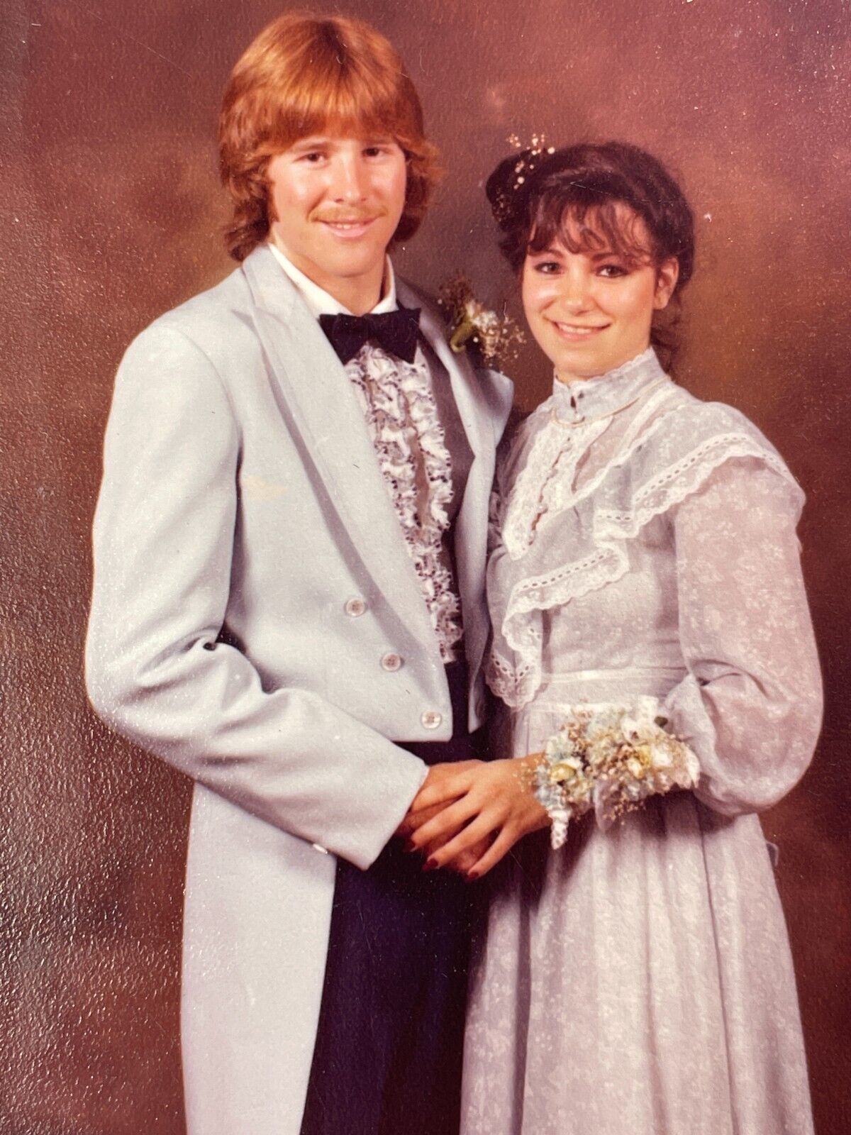 JG Photograph Couple Young Man Woman Prom Portrait 1980\'s 1982