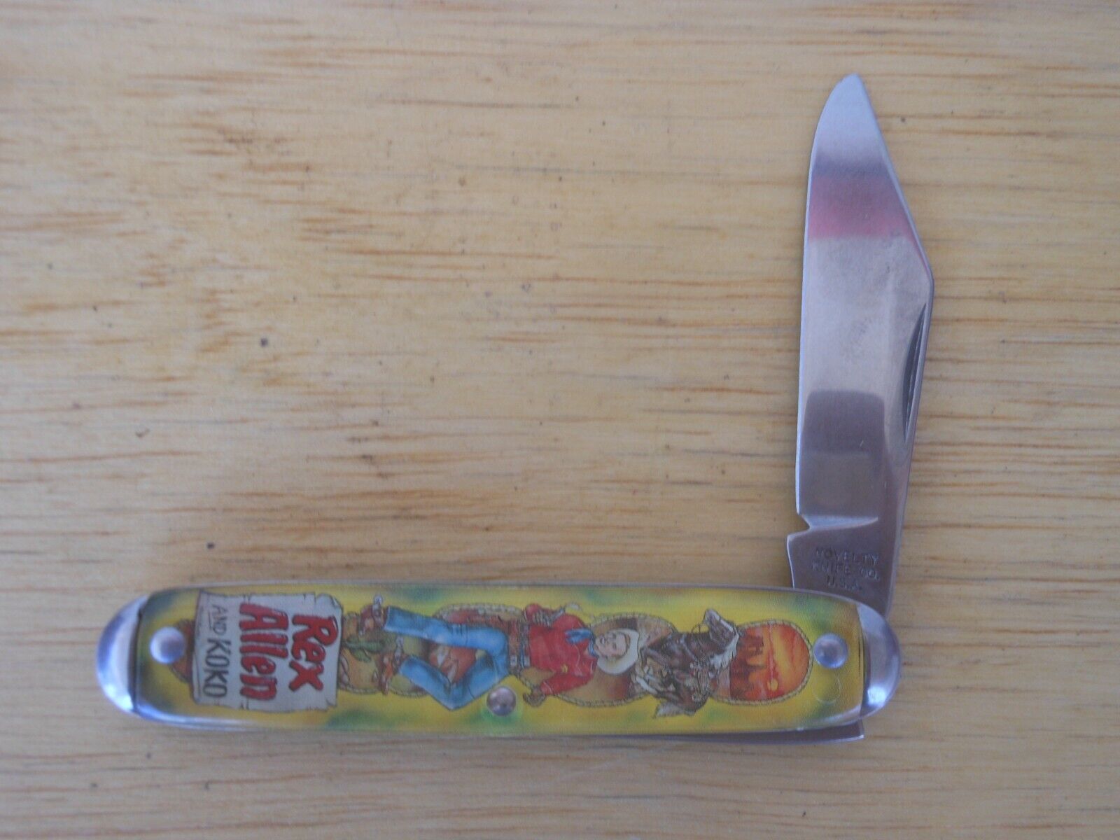 Novelty Knife Co REX ALLEN And KOKO Single Blade Pocket Knife USA