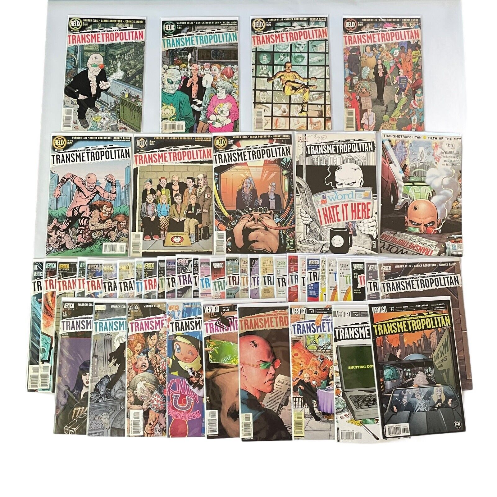 Transmetropolitan Comic Book Lot Of 47 Span 1 - 60 & 2 Trades Helix Vertigo DC