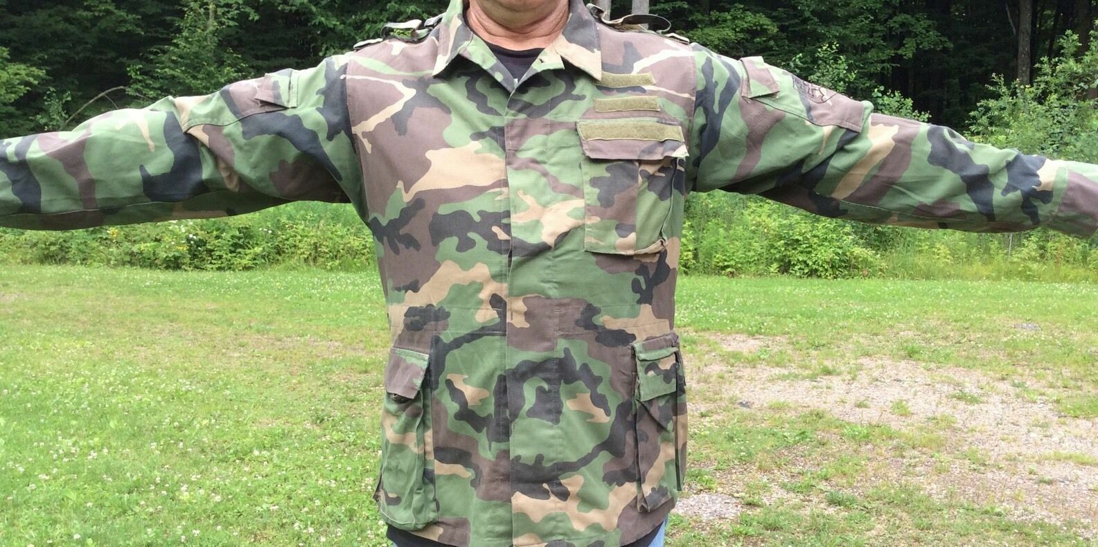 Slovak Woodland Military Shooters Jacket Camo Army Surplus Large G968
