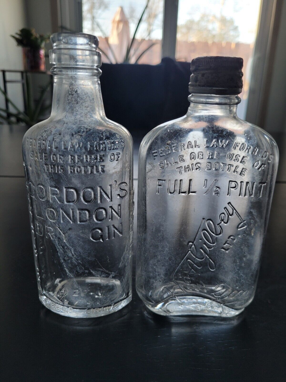 Antique Gordons/H&A Gilley Half Pint Gin Bottle Lot