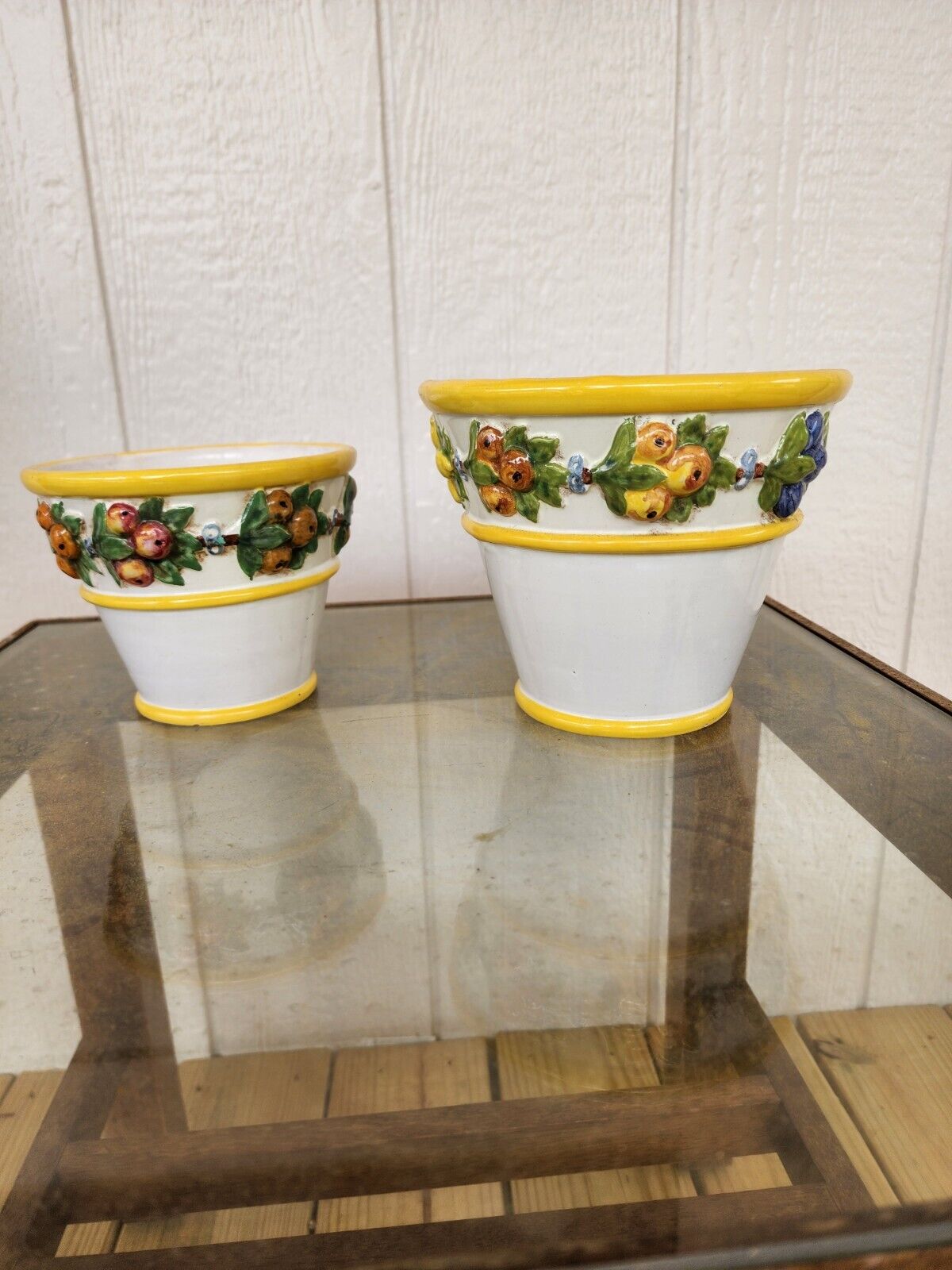 Zaccagnini Vintage Beautiful flower Pots made in Italy Set Of 2