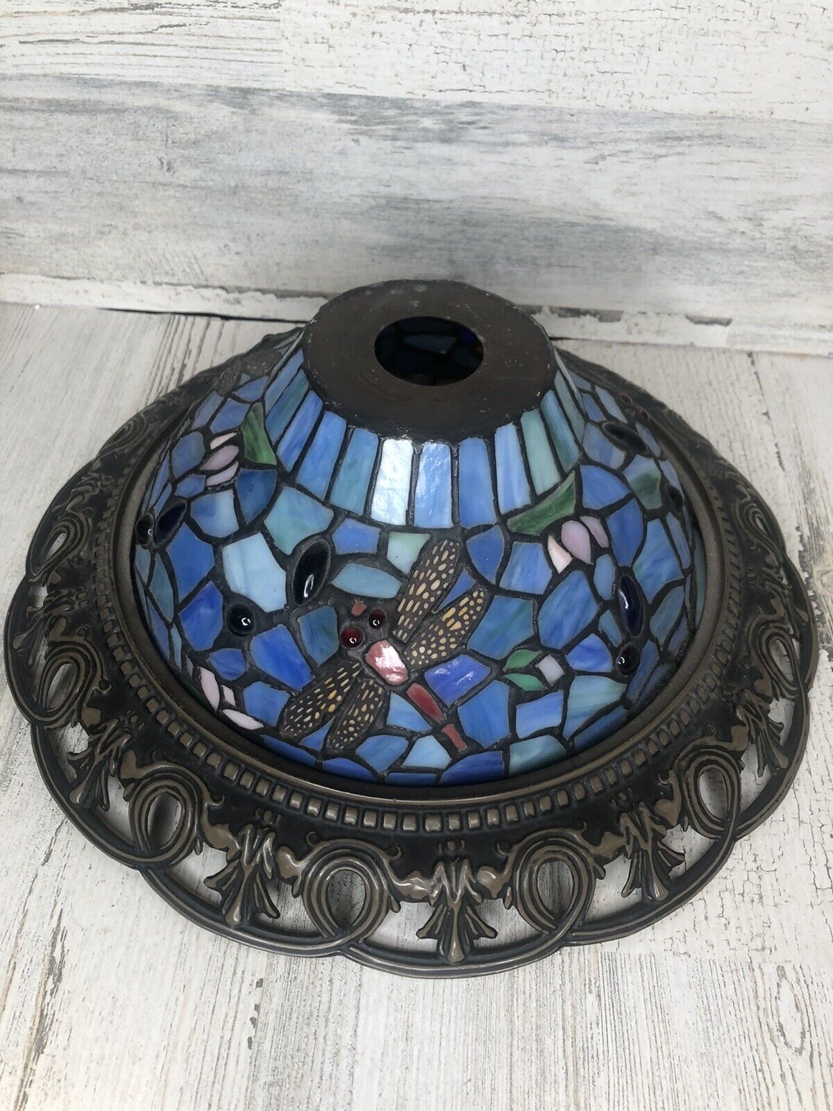 Dragonfly Tiffany Style Stained Glass Lamp Shade Table Floor or Hanging