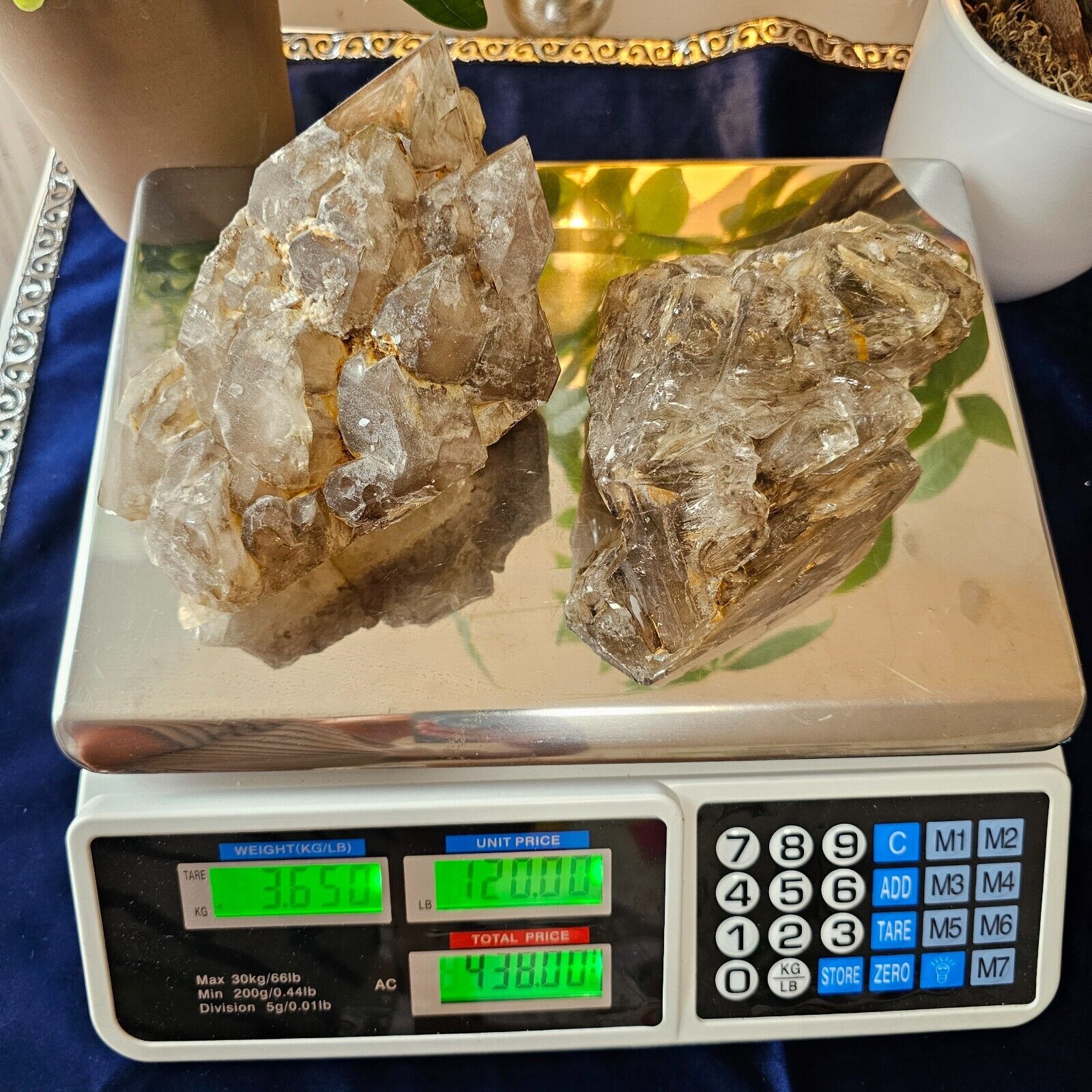 3.7kg 2pcs Huge Elestial Quartz Skeletal Crystal Wholesale Rare Brazil Bulk