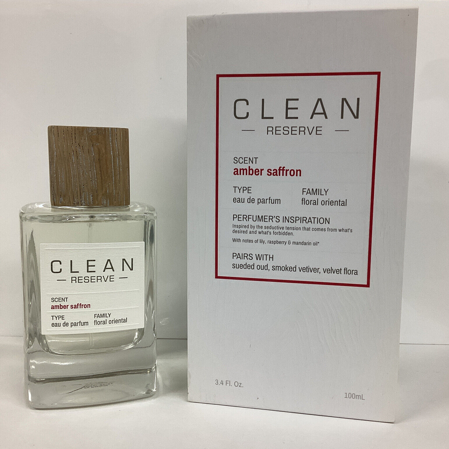 Clean Reserve AMBER SAFFRON Eau De Parfum 3.4oz Spray As Pictured 