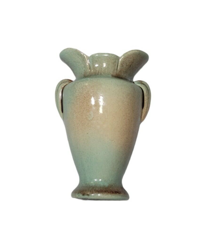 Vintage Gonder Pottery E-1 Pink & Blue Ceramic Vase MCM Home Decor 