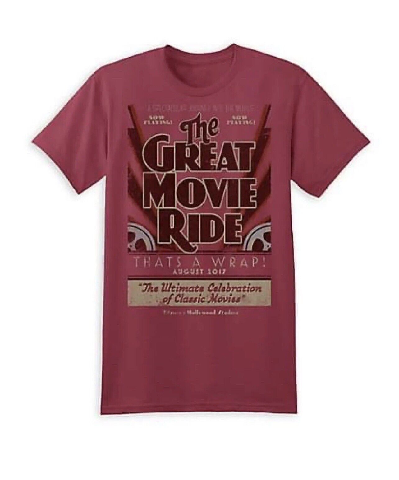 Disney Hollywood Studios The Great Movie Ride Thats A Wrap Tee Shirt Large RED