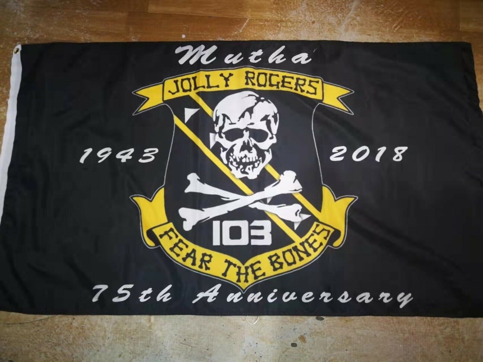 USN VF-103 Jolly Rogers 75th Anniversary 3x5 ft Flag Banner Mutha