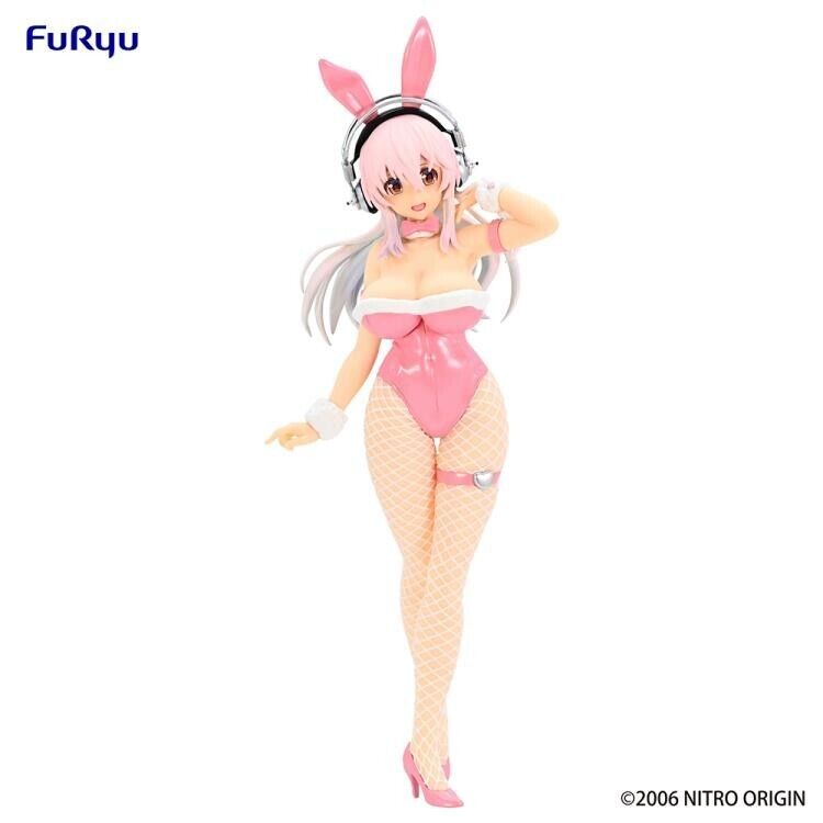 FuRyu Nitroplus BiCute Bunnies Super Sonico Pink Rabbit Figure 11.81inch Anime