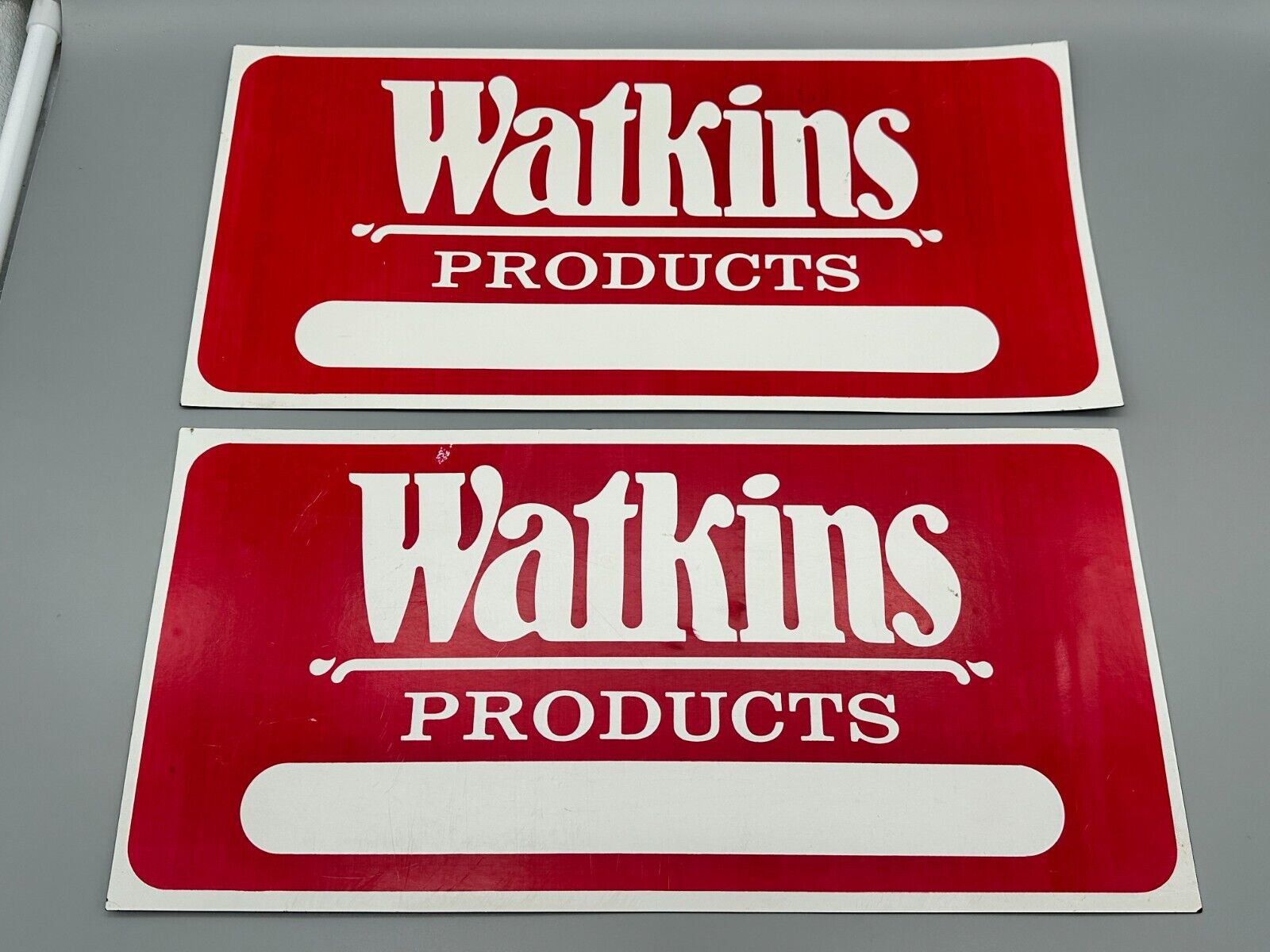 Lot of 2 Vintage Watkins Products Large Magnets 15.75\