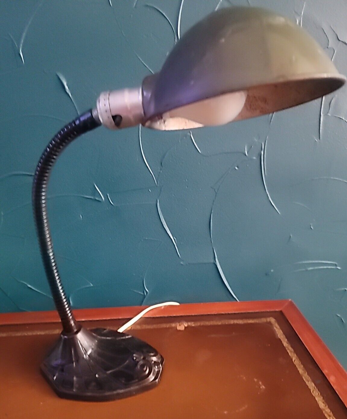 Vtg 1920\'s Faries Mfg. Art Deco Flex Goose Neck Desk Lamp Light Original S 7460