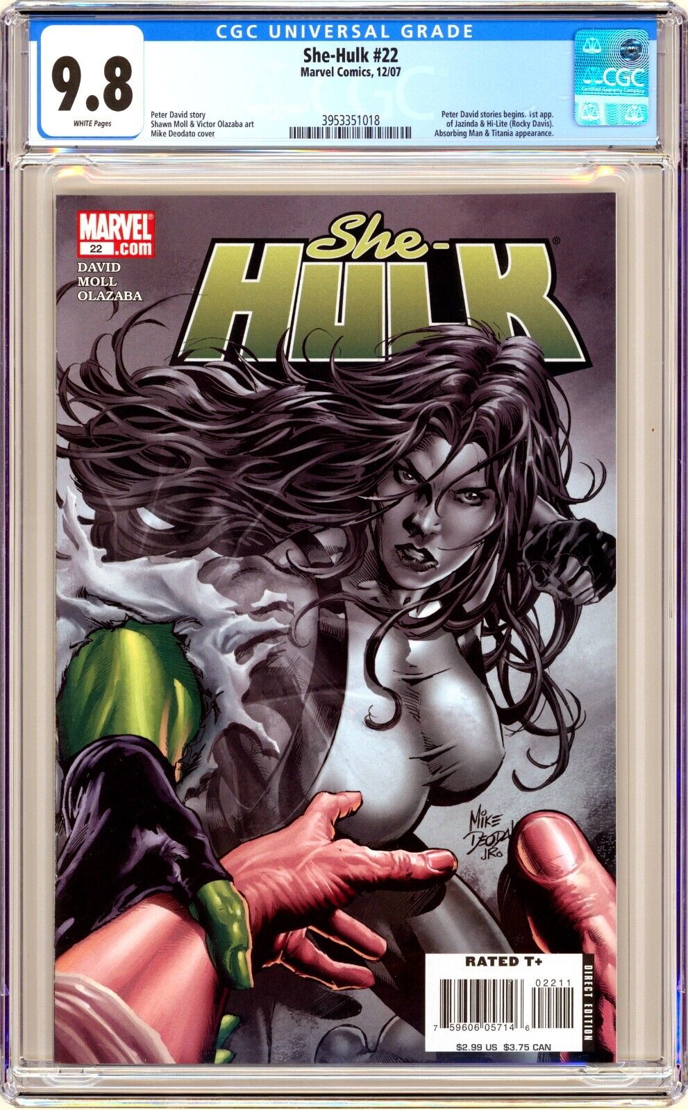 Marvel SHE-HULK (2007) #22 CGC 9.8 Key 1st App JAZINDA New DISNEY+ TV Show MCU