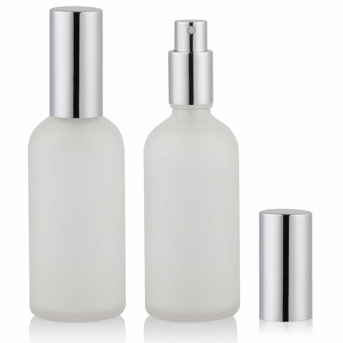 Empty Frosted Glass Spray Bottle 3.4oz, Perfume Atomizer, Fine Mist Spray 2 PACK