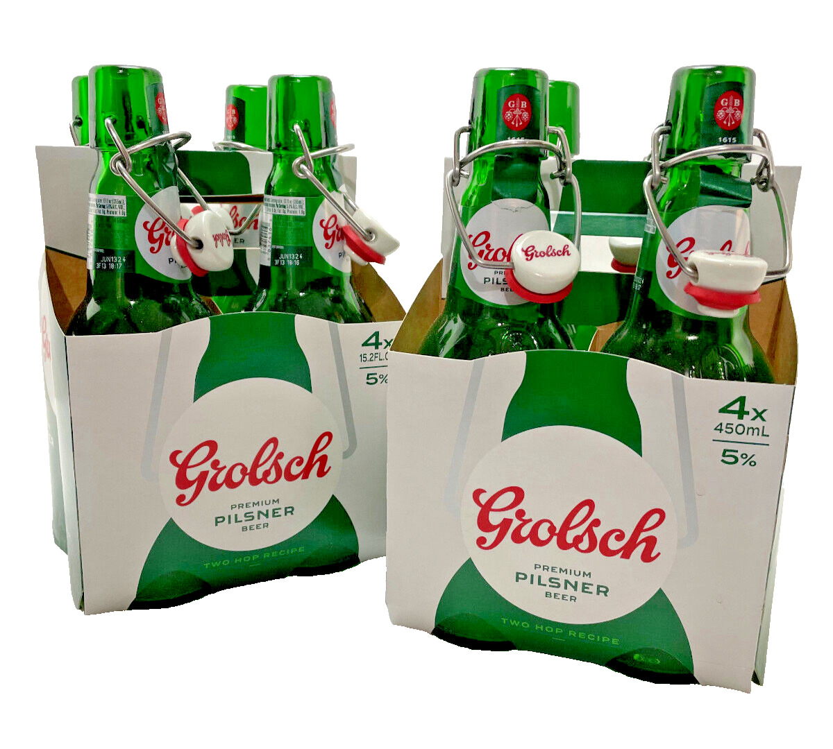 8 Empty Grolsch Swing Top Green Beer Bottles w/seals Home Brewing *Free Shipping