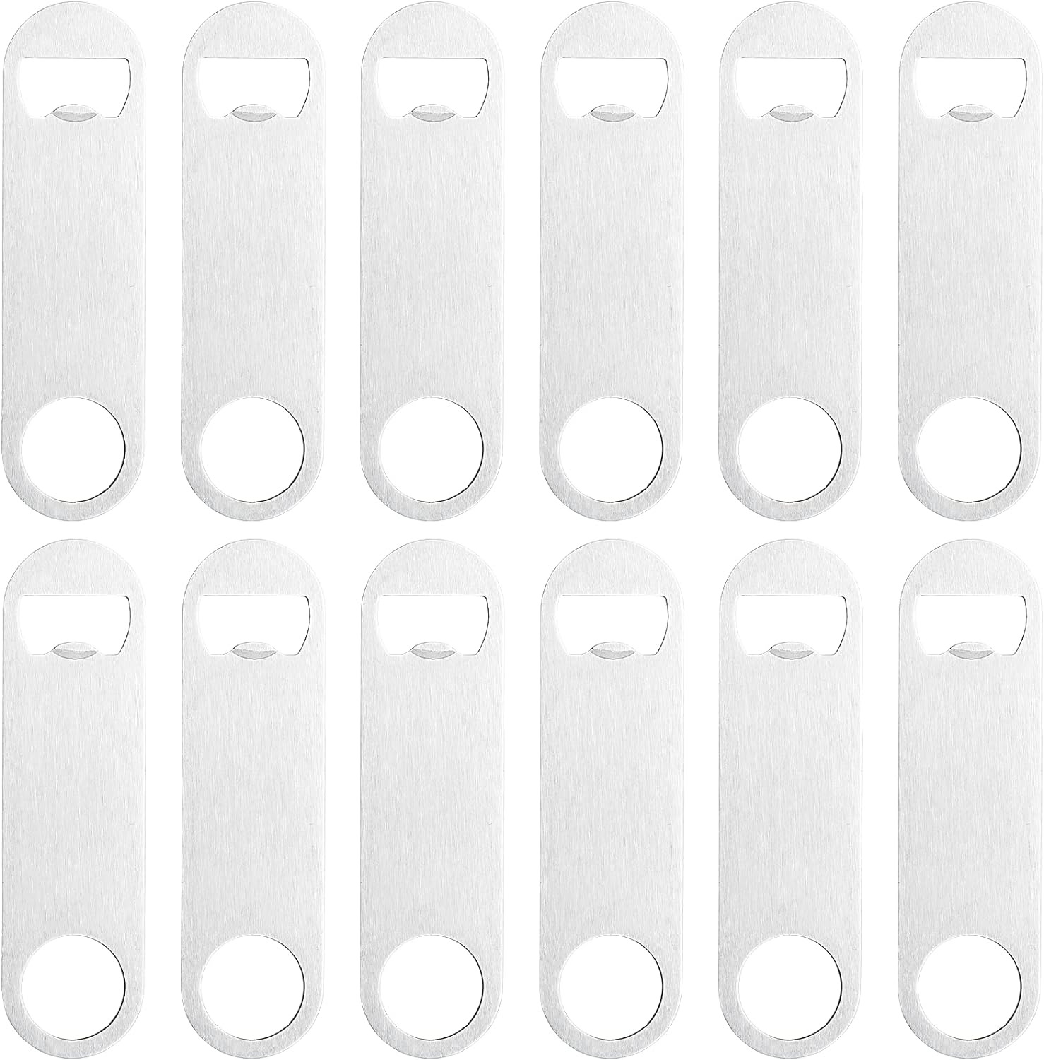 12 Pcs Flat Bottle Opener 4.9 X1.18 Inches Stainless Steel Beer Bottle Openers H