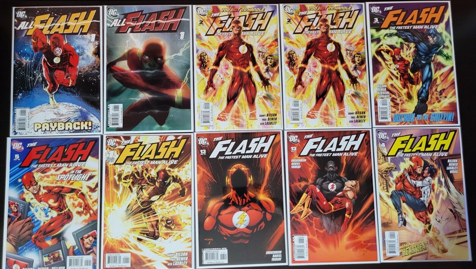 The Flash #1 - #5 + #13 + All Flash #1 DC 2006 2007 Lot of 10