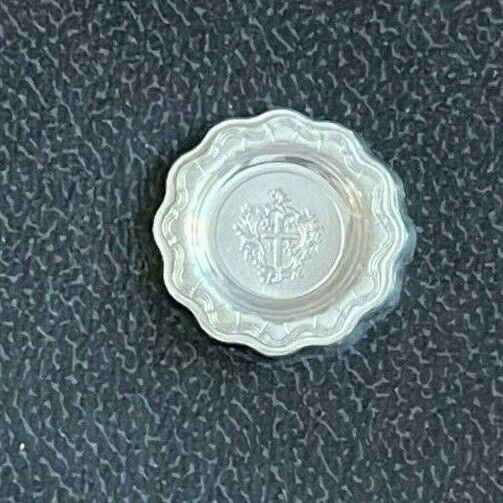 Franklin Mint 925 crest Sterling Silver Dollhouse Miniature Plate Sealed  mini