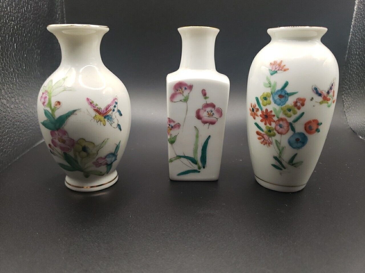 Set Of Three Miniature Chinese Vases